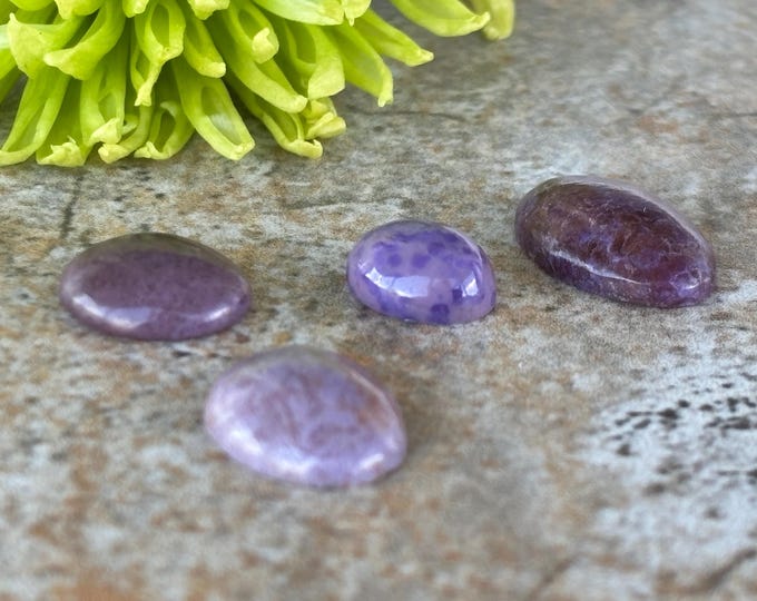 CLEARANCE LOT Genuine Purple Jade Cabochons - Oval - Sizes vary - Natural Turkish Stone  - Undyed Lavender Jadeite - Item 451Y
