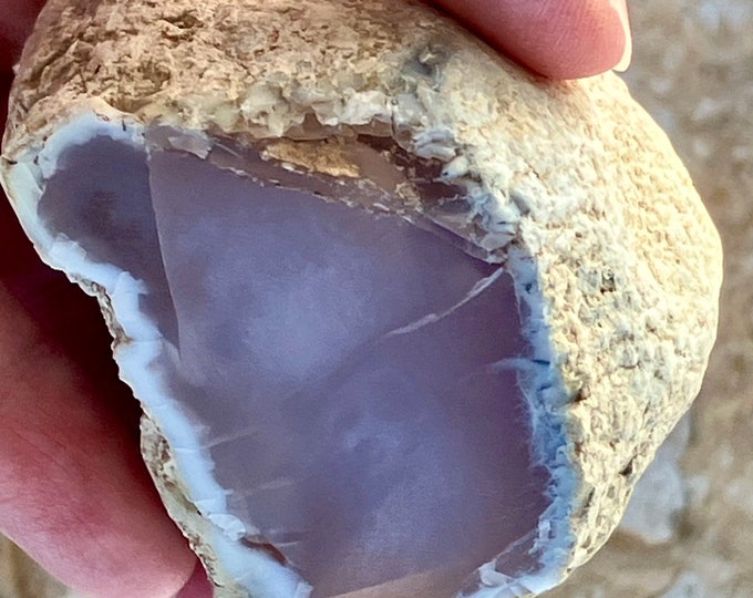Polished Chalcedony from Turkey, Reiki Healing Stone - Palm stone - Chakra Rough Raw Spiritual Stone - Item 100y