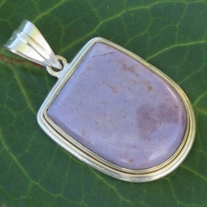 Purple Jade Pendant - Lavender Jade Pendant - Natural Stone Sterling Silver - Item 570