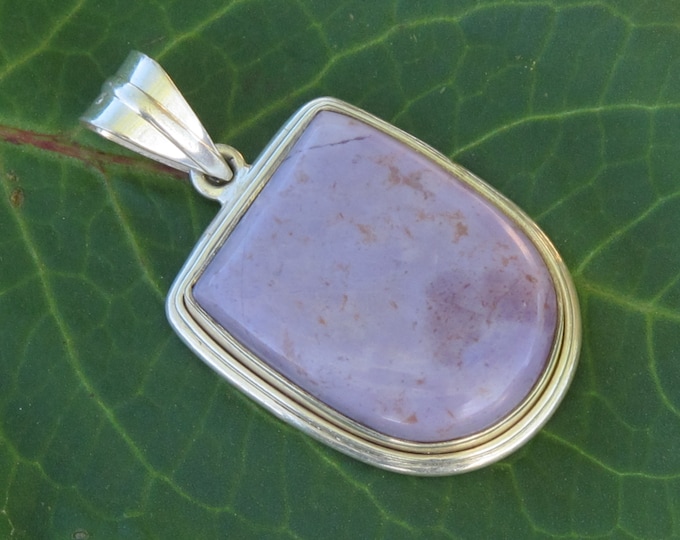 Purple Jade Pendant - Lavender Jade Pendant - Natural Stone Sterling Silver - Item 570