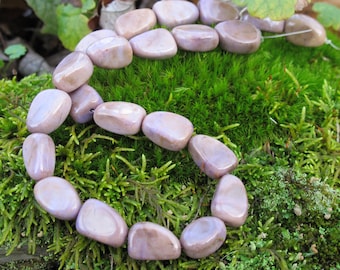 Freeform Nugget Turkish Purple Jade Beads - Natural Stone Beads - Lavender and Purple Jadeite - Item 848B