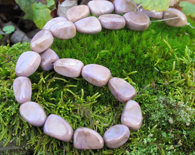 Freeform Nugget Turkish Purple Jade Beads - Natural Stone Beads - Lavender and Purple Jadeite - Item 848B