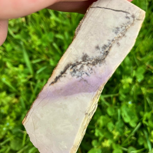 Slice of rough Purple Jade from Turkey, Cabbing material- Slab Stone Lavender Jadeite - Rectangle Nugget - Raw Spiritual Stone - Item 101F