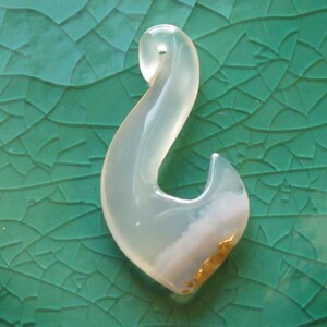 Chalcedony Pendant - Tribal Pendant - Wire Wrap - Natural Stone  - Undyed - Item 334