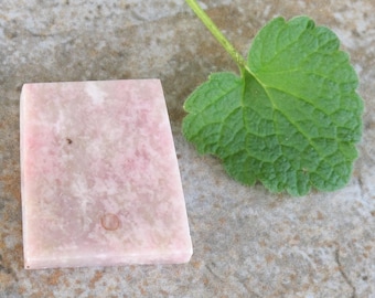 Rhodochrosite Cabochon for Pendant or Brooch - Natural Pink Stone  - Rectangle Rhombus - Untreated, Undyed - Item 620