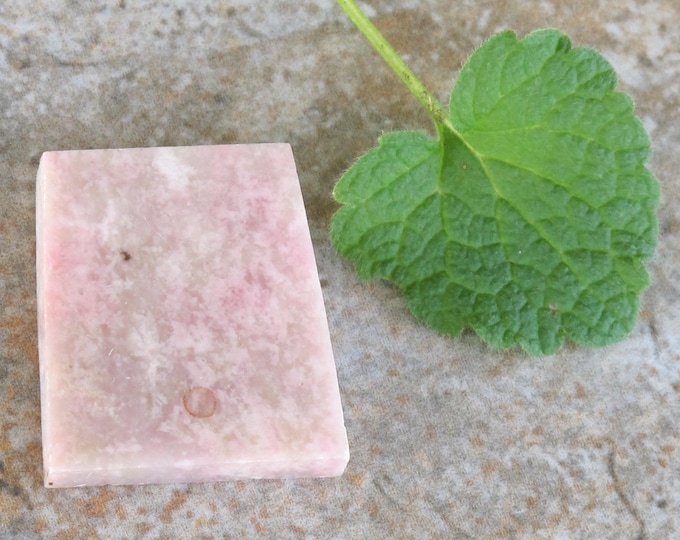 Rhodochrosite Cabochon for Pendant or Brooch - Natural Pink Stone  - Rectangle Rhombus - Untreated, Undyed - Item 620