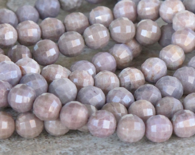 Medium Faceted Purple Jade Beads - Natural Stone Beads - Round 8 mm - Gemstone - Turkish Purple Jade - Item 60