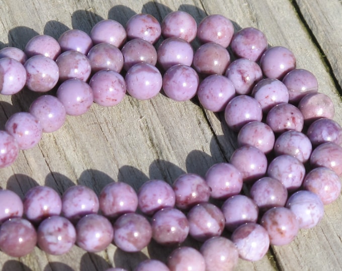 Small Purple Jade Beads - Natural Stone Beads - Round 6 mm - Turkish Purple Jade - Item 218