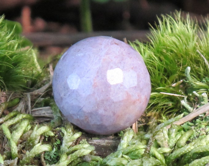 SAMPLE Purple Jade Bead - Large 15 mm Facetted Round - ONE (1) bead - Natural Stone - Lavender Focal Bead - Turkish Jadeite - Item 864E