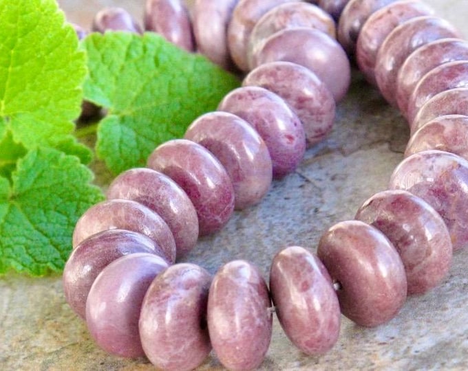 Extra Large Rondelle Purple Jade Beads - Natural Stone Beads - Undyed Gemstone - Natural Turkish Purple Jadeite - Item 53