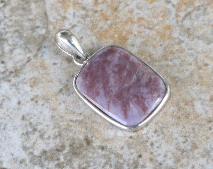 Purple Jade Pendant - Lavender Jadeite Pendant - Natural Stone Sterling Silver - Item 736
