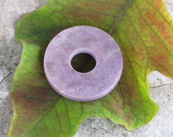 SALE Medium 30 mm Pi Pendant - Lavender Jade Pendant - Natural Stone - Undyed Turkish Jadeite- Item 251B