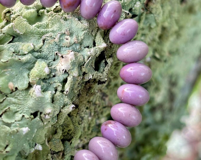 SAMPLE Rondelle Lavender Jadeite Jade Beads - Natural Stone - Turkish Purple Jade - Untreated - Item 401