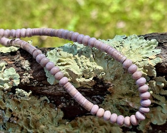 Mixed Rondelle and Heishi Lavender Jade Beads - Jadeite Gemstone - Natural Stone Beads - Undyed Turkiyenite - Item 225B