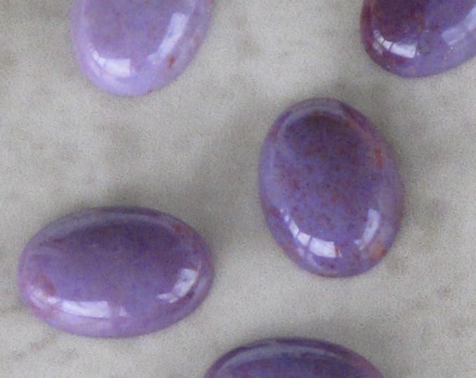 CLEARANCE High grade Large Genuine Purple Jade Cabochon - Oval - 10 mm x 14 mm -  Natural Gemstone  - GRADE B Lavender Jadeite - Item 463B