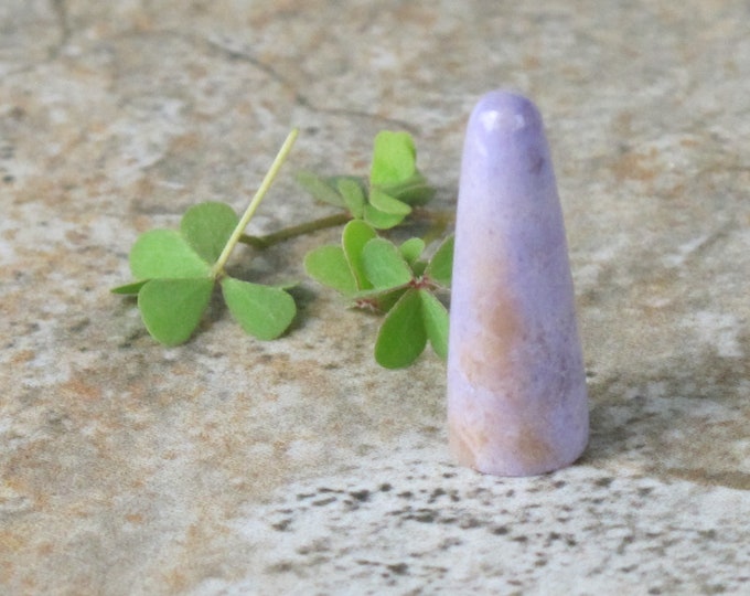 Turkish Purple Jade Cone - Loose Gem - Stone for Pendant - Natural Stone  - Undyed Cab Briolette - Item 636