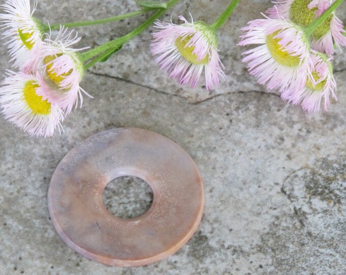 SALE Medium 30 mm Pi Pendant - Lavender Jade Pendant - Natural Stone - Undyed Turkish Jadeite- Item 251C