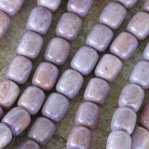Extra Large Barrel Purple Jade Beads - Natural Stone Beads - Undyed - Item 206