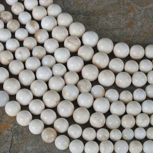 White Opal Beads - Graduated Round Beads - White Natural Stone - Untreated - Item 472