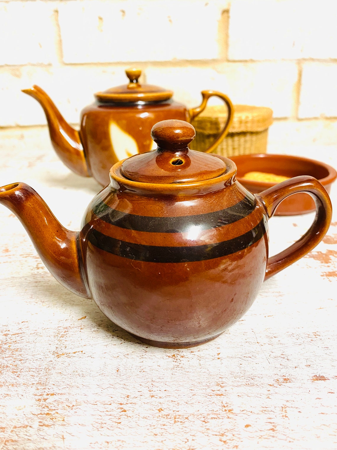 Vintage Brown Betty Style Teapots Retro Teapot Available Etsy