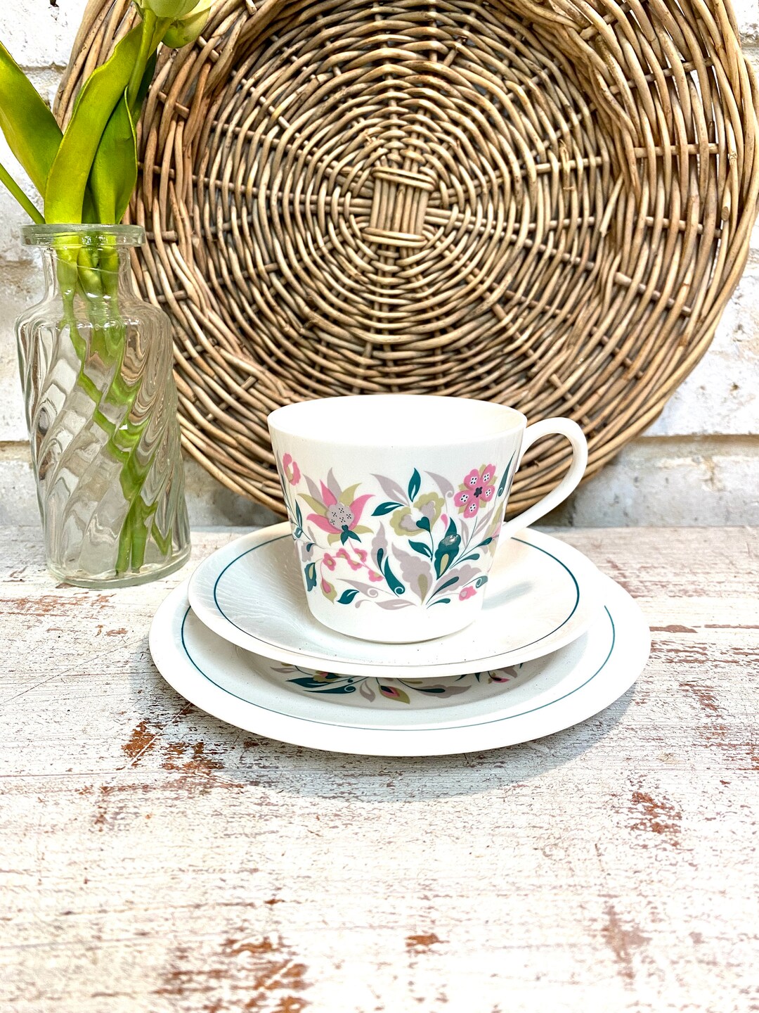 Vintage Queen Anne Kismet Bone China Trio Made in England by Ridgway Potteries Vintage Cup