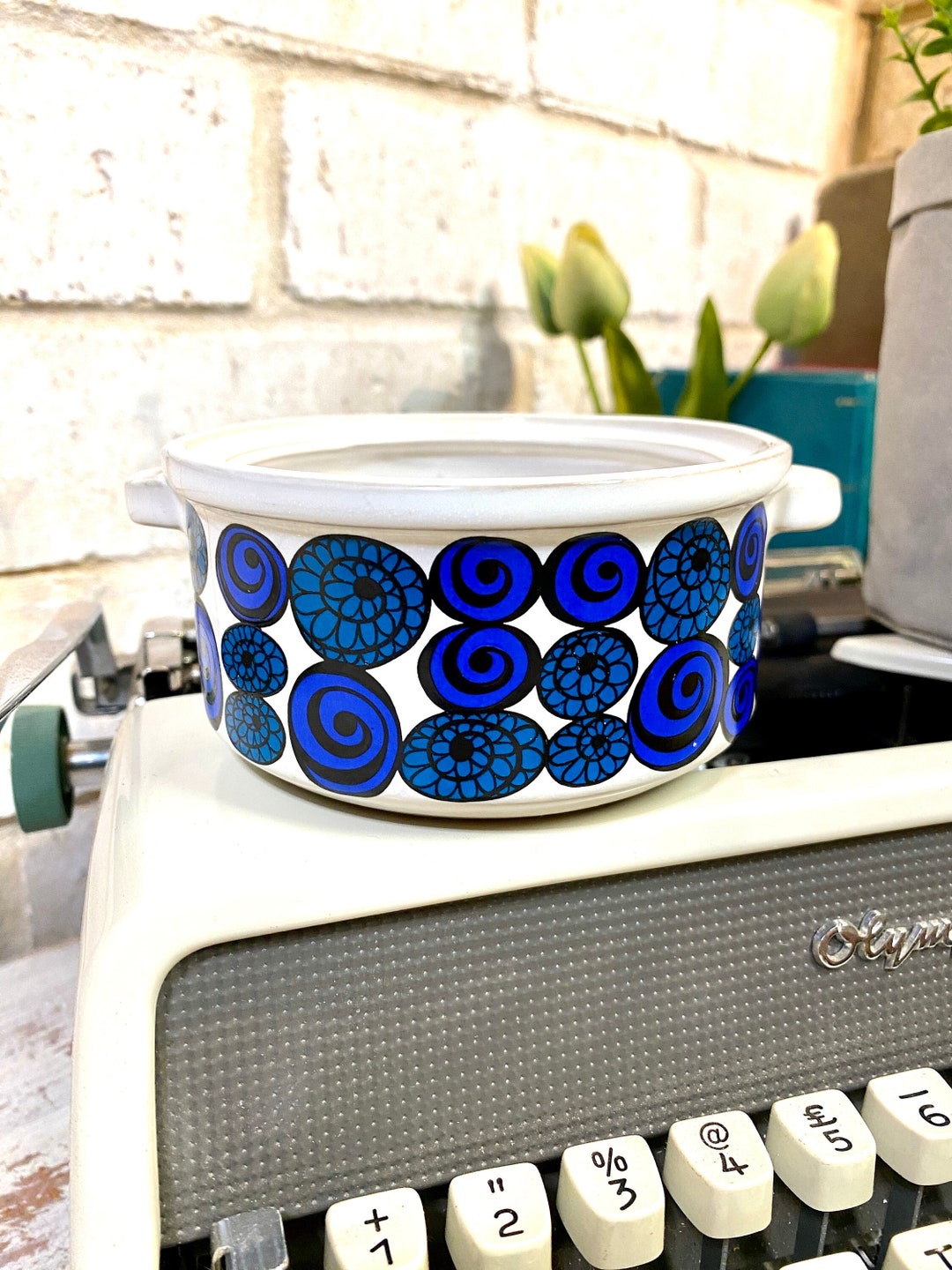 Tivoli Blue Ramekin Made in Japan Serving Dish Japanese Stoneware