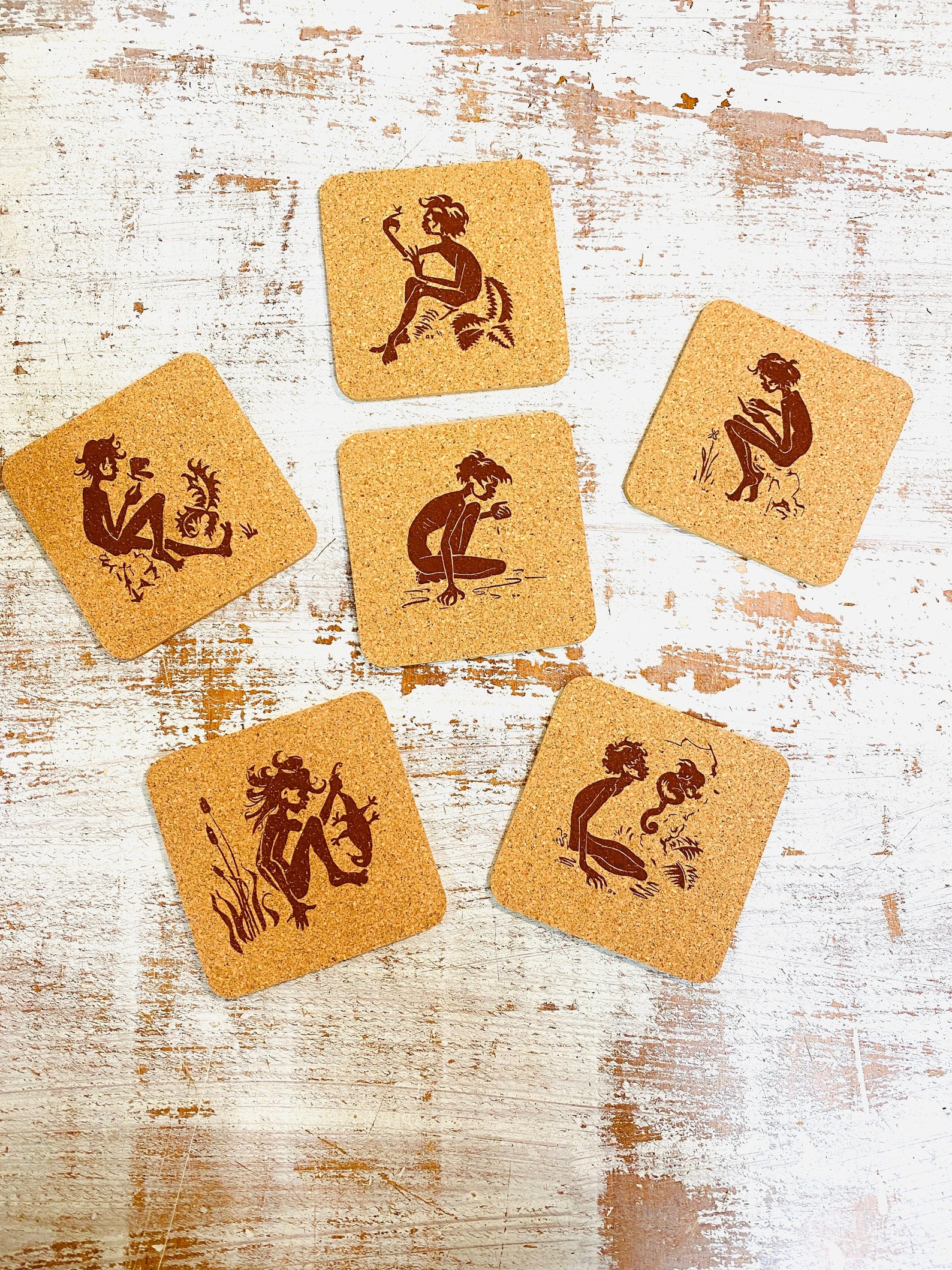 Vintage Indigenous Cork Drink Coasters Aboriginal Design Etsy Australia