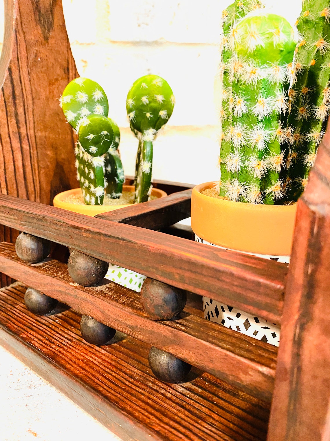 Vintage Condiment Caddy Retro Wood Condiment Holder Boho Etsy