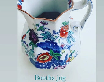 Pretty Booths Pompadour jug, antique, 1920s elegance and Art Deco Style, Octaganal Jug, super for summer flowers,