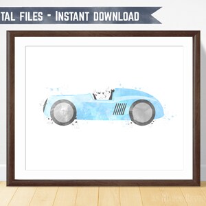 Classic Sports Car, Watercolor Cars, Vintage Car Decor, Classroom Wall Art, Digital Download