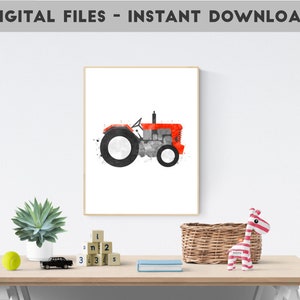 Farm Tractor Wall Art, Nursery Tractor Art, Kids Farm Decor, Boy Bedroom Decor