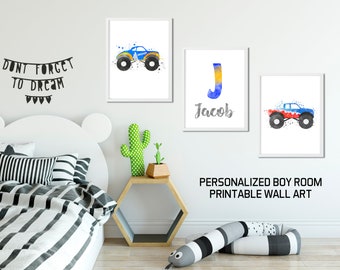 Boy Name Art Personalized Print Baby Shower Gift Custom Boy Name Art Boy Bedroom Decor Boy Nursery Decor Playroom Wall Art Kids Name Poster