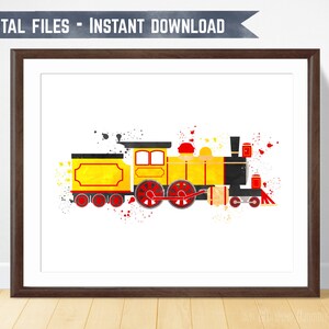Locomotief Wall Art, Stoomlocomotief, Boy Room Decor, Digitale Download