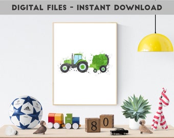 Tractor Decor, Printable Tractor, Farm Tractor Print, Big Boy Room Art, Farm Wall Art, Toddler Boy Art, Tractor Wall Art, Transport Birthday