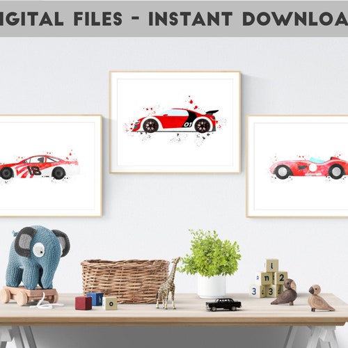Race Car Wall Art Race Car Nursery Race Car Boy Room Decor Etsy