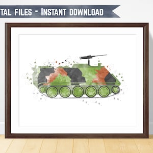 Armored personel combat vehicle, tracked military transporter, army transporter, print file, instant download