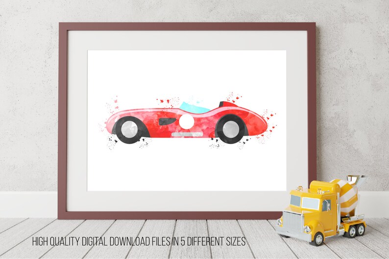 Race Car Wall Art Boys Room Decor Kids Room Wall Art Etsy