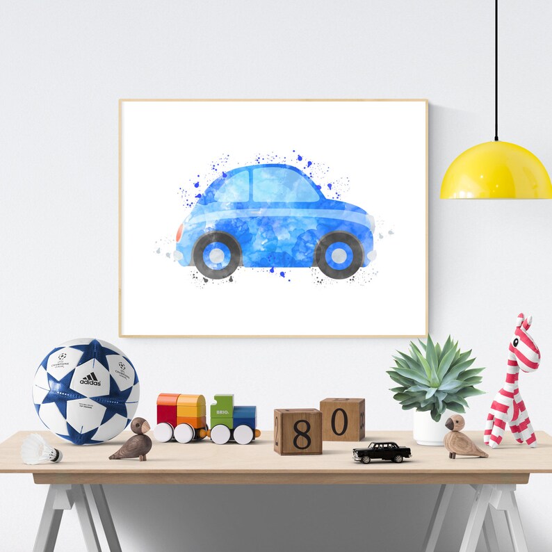 Car Nursery Print Baby Boy Room Decor For Printing Nursery Etsy