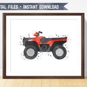 Quad Bike Print, ATV Printable, Quad Wall Art, Terrain Car, Nursery Art Quad, Racing Party, Toddler Art Prints, Car Themed Bedroom