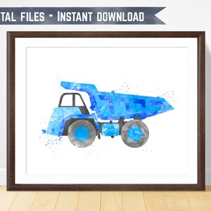 Dump Truck Nursery, Truck Room Decor, Boy Truck Art, Construction Bedroom, Toddler Boy Art, Truck Theme Decor, Truck Nursery Print