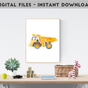 Construction Truck Nursery Decor Dump Truck Print Construction Vehicle Kid Room Decor Boy Bedroom Wall Art Toddler Room Art Transport Poster