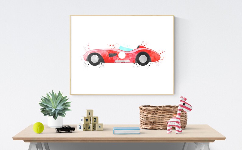 Race Car Wall Art Boys Room Decor Kids Room Wall Art Etsy