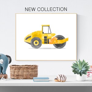 Road Roller Printable, Construction Theme, Construction Nursery, Nursery Vehicle Art, Toddler Boy Room, Big Boy Decor, Transportation Room