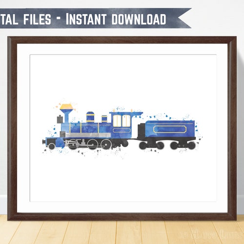 Train Art Print Transportation Nursery Decor Boy Wall Art Etsy
