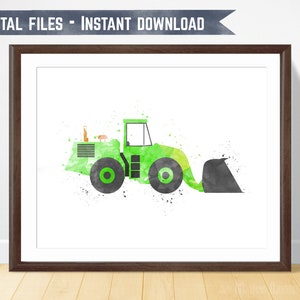 Loader Wall Art, kids playroom art, Construction Theme, Construction Bedroom, Construction Nursery, Transportation Room, Big Boys Art Print