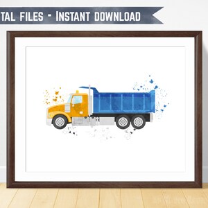 Construction Truck Toddler Room Decor Kids Playroom Wall Art Big Boys Bedroom Construction Nursery Poster Dump Truck Print Transportation