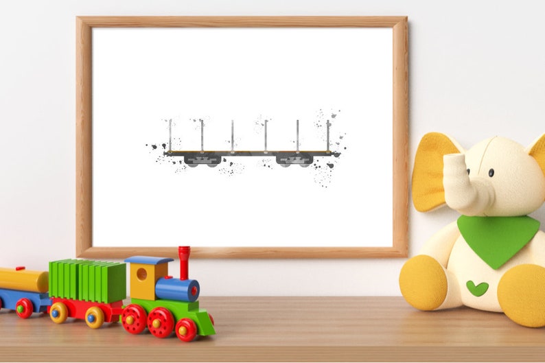 Train Wall Art Train Wagon Print Kids Wall Art Boys Print Etsy
