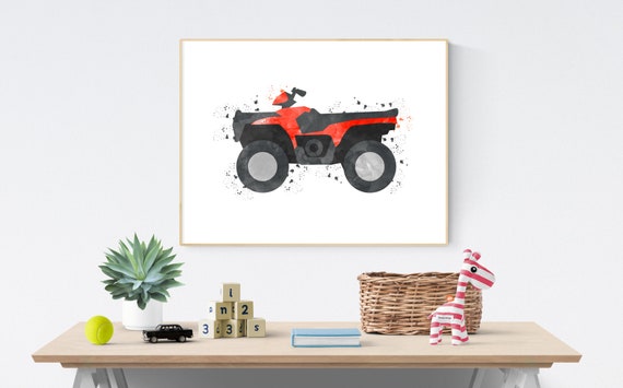 Quad Bike Print Atv Printable Quad Wall Art Terrain Car Nursery Art Quad Racing Party Toddler Art Prints Car Themed Bedroom