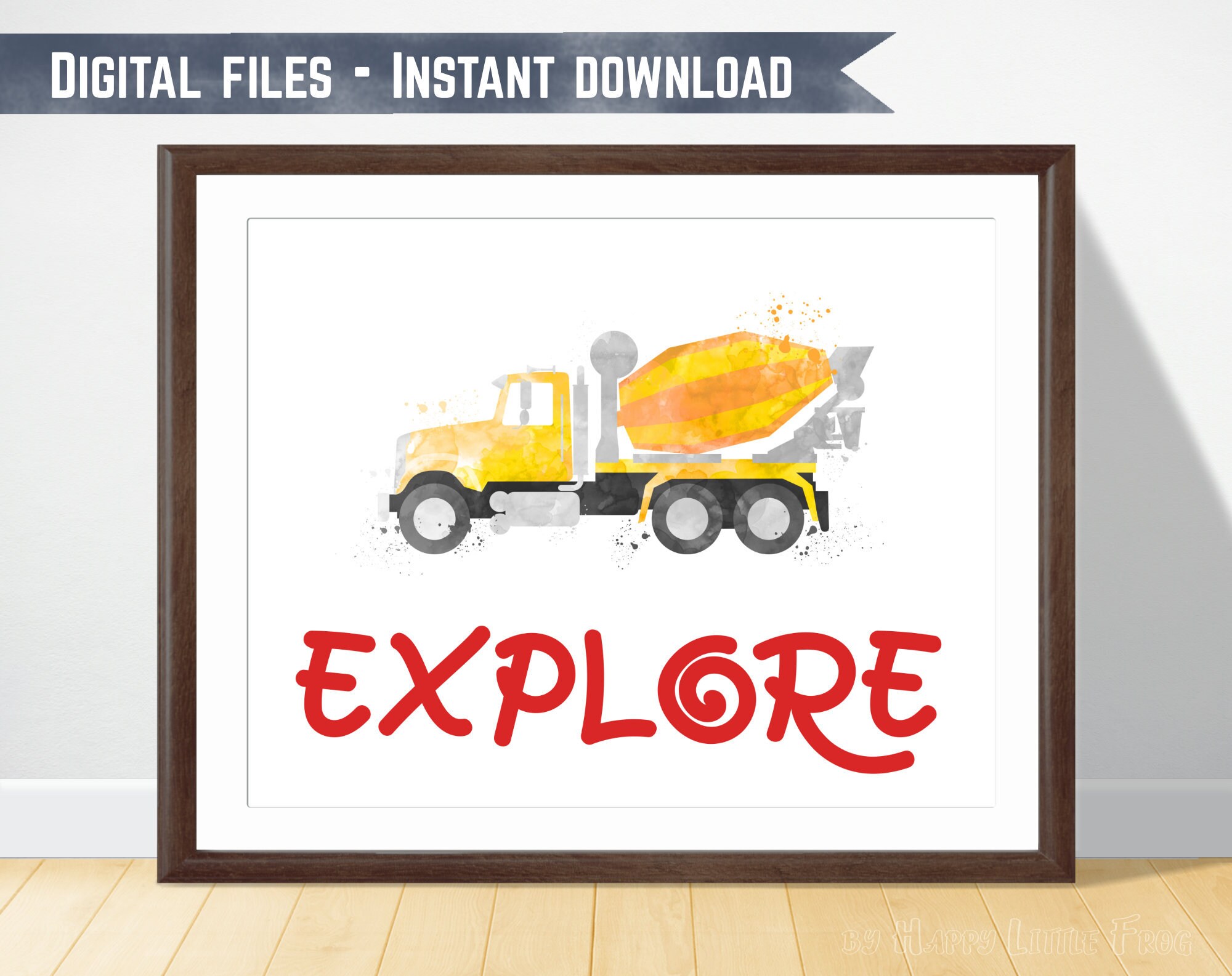 Construction Truck Wall Art Quote Printable Art Playroom Etsy