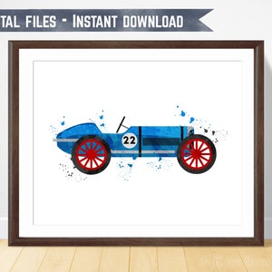 Vintage Car Decor, Watercolor Cars, Vehicle Prints, Digital Download